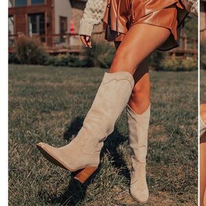 Torra Fox Suede Knee High Boot in Birch Size 6.5 BRAND NEW NEVER WORN